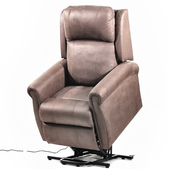 EZ Lift Electric Recliner Chair | Shiatsu Massage & Heating | Adjustable Neck & Lumbar Support | Cocoa Colour