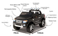 Image of Black Ford Ranger - 2 Seater Kids Electric Ride On Car