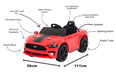 Image of Demo 12V Mustang replica kids electric muscle ride on car, with remote control
