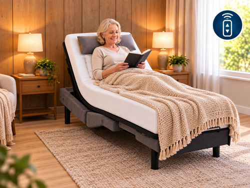 EZbed Adjustable Electric single Bed (90cm) with Italian Magnaflex Mattress