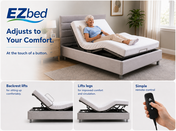 EZbed Adjustable Electric Bed – Comfort, Support & Independence