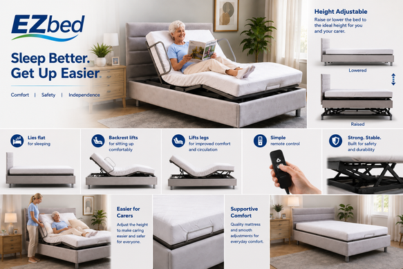 EZbed Adjustable Electric Bed – Comfort, Support & Independence