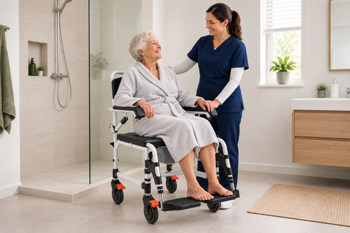 EZCommode Wheeled Shower & Commode Chair