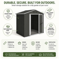 Steel Garden Storage Shed – Lockable & Weather-Resistant | 1.8m x 1.2m