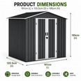 Steel Garden Storage Shed – Lockable & Weather-Resistant | 1.8m x 1.2m