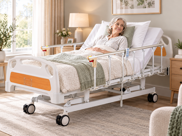 Electric 3-Function Hospital Bed with Battery Backup