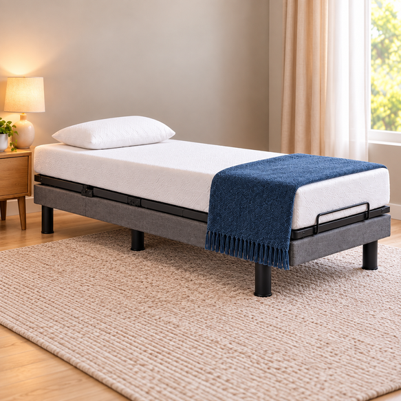 EZbed Adjustable Electric single Bed (90cm) with Italian Magnaflex Mattress