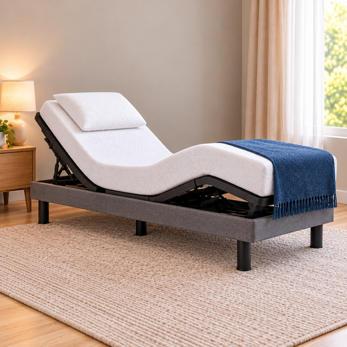 EZbed Adjustable Electric single Bed (90cm) with Italian Magnaflex Mattress