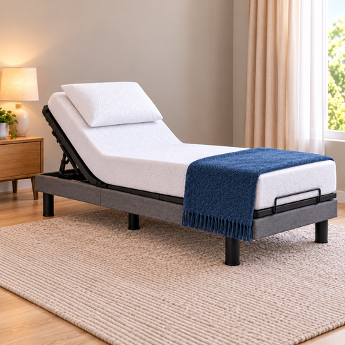 EZbed Adjustable Electric single Bed (90cm) with Italian Magnaflex Mattress