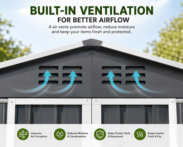 Steel Garden Storage Shed – Lockable & Weather-Resistant | 1.8m x 1.2m