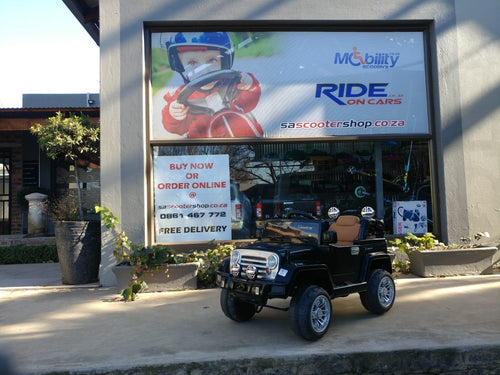 DEMO 12V jeep ride on Car-Black KIDS RIDE ON ELECTRIC CARS- SA SCOOTER SHOP