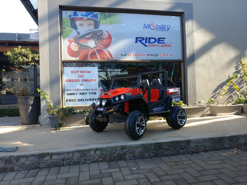Demo 24V 2 seater Dune Buggy rubber wheels- red electric ride on - SA SCOOTER SHOP