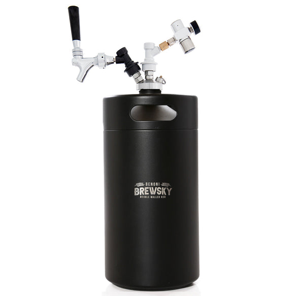 Benoni Brewsky Mini beer keg (double walled) with tap -5L