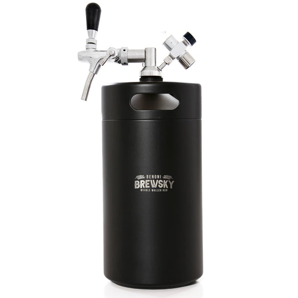 Benoni Brewsky Mini beer keg (double walled) with tap -5L