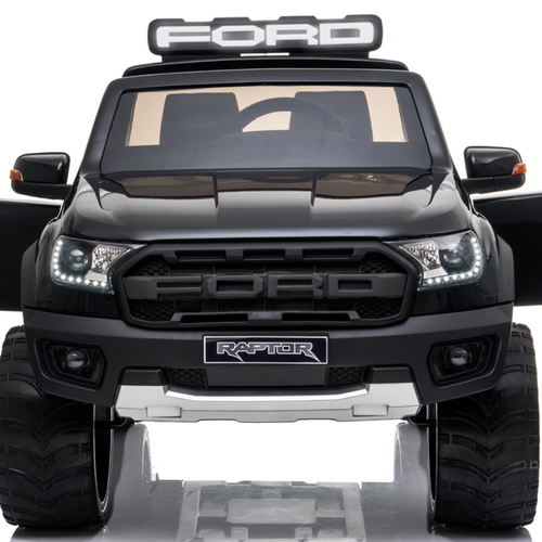 Demo *NEW*  Black Ford Raptor  - 2 seater kids electric ride on car rubber tyres