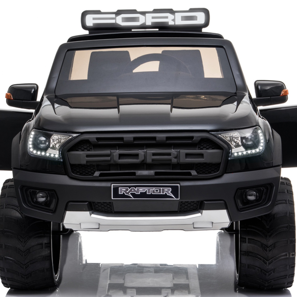 Demo *NEW*  Black Ford Raptor  - 2 seater kids electric ride on car rubber tyres