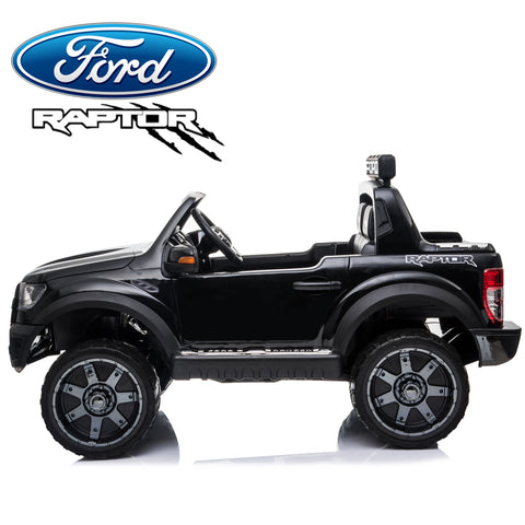 Demo *NEW*  Black Ford Raptor  - 2 seater kids electric ride on car rubber tyres
