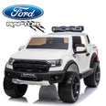 Image of Kids Electric Ride On Car Ford Raptor White - 2 Seater