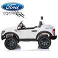 Image of Kids Electric Ride On Car Ford Raptor White - 2 Seater