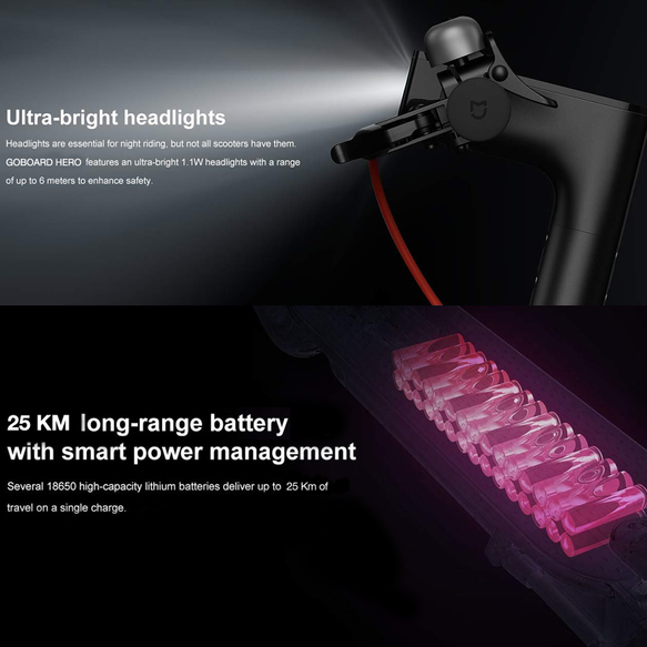 Demo Goboard Hero - Ultralight Lithium electric scooter- BLK- 7.8AH Battery  25Km range