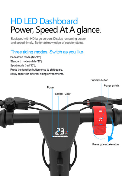 HX X9 500W Ultralight Lithium commercial electric scooter 15.6AH Battery