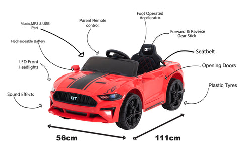 Demo 12V Mustang replica kids electric muscle ride on car, with remote control