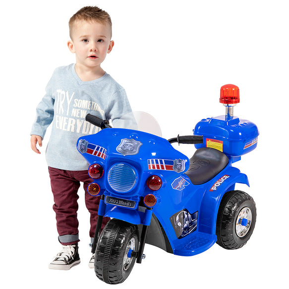DEMO Police motorcycle battery kids ride on- blue