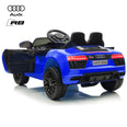 Image of Demo 12V Audi R8 kids electric ride on car - blue