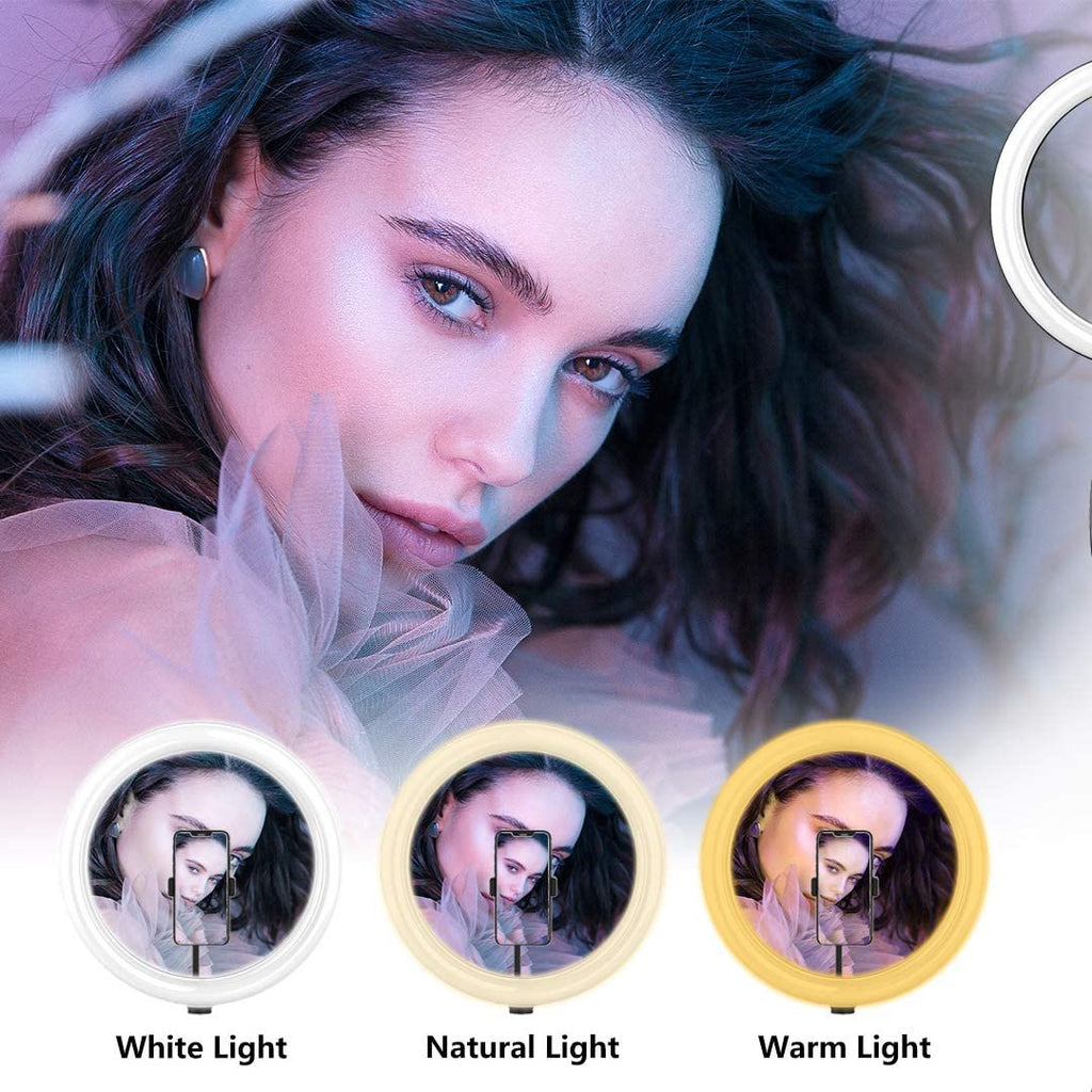 Pocket Mini Clip on Selfie Ring Light Adjustable White with 36 LED for  Smart Phone Camera,