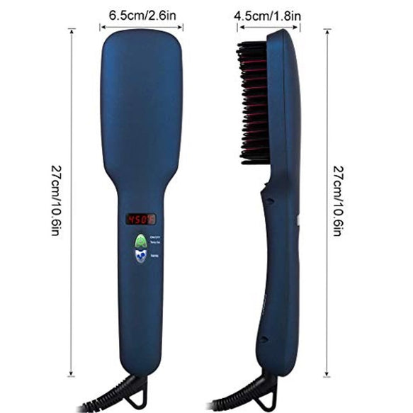 Deluxe Ionic 2-in-1 Hair Straightening Brush with glove