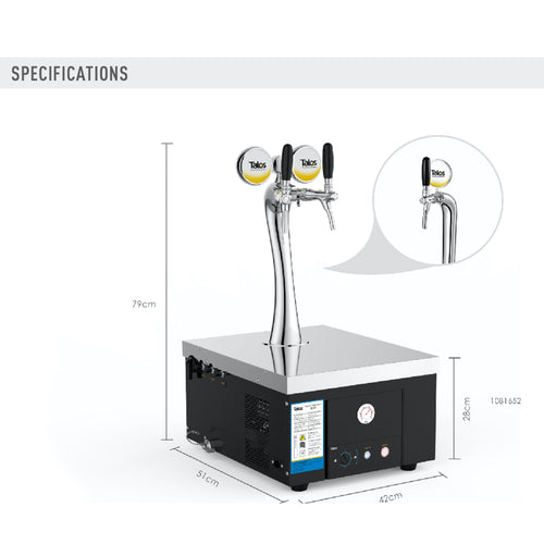 2 tap Tower Beer Chiller and Dispenser- Talos