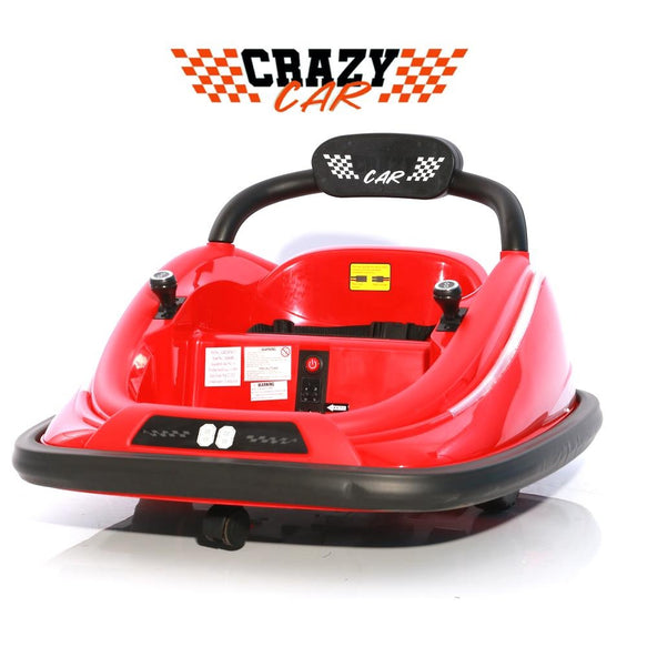 Crazy Car 12V Electric Ride On Bumper Car - Red