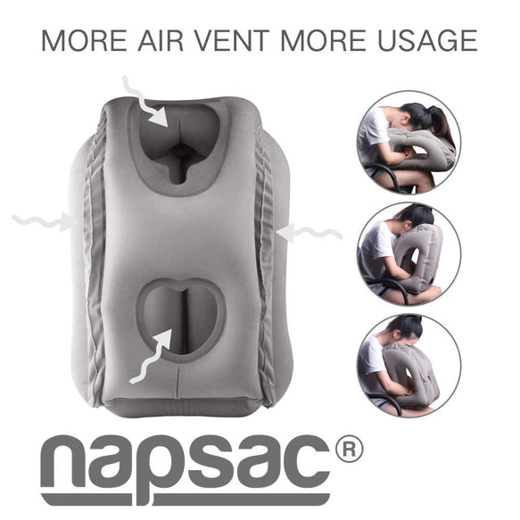 Napsac Inflatable Travel Pillow - Grey